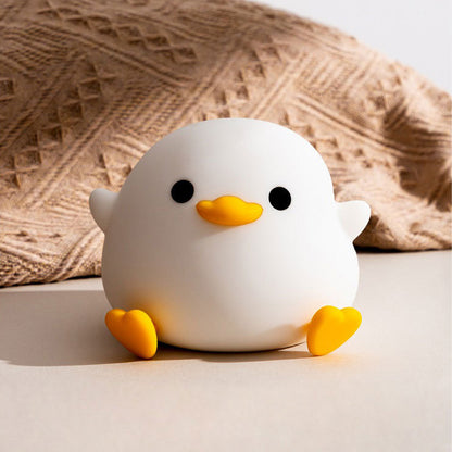 Doudou Duck Silicone Night Light - USB Rechargeable Bedside Alarm Lamp for a Cozy Bedroom Ambiance