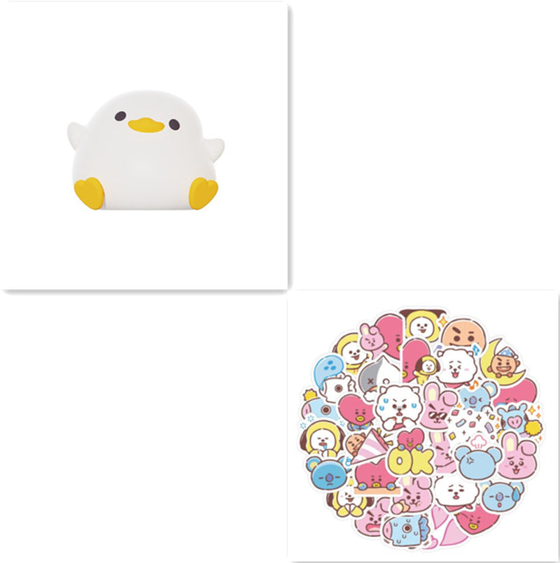 Doudou Duck Silicone Night Light - USB Rechargeable Bedside Alarm Lamp for a Cozy Bedroom Ambiance