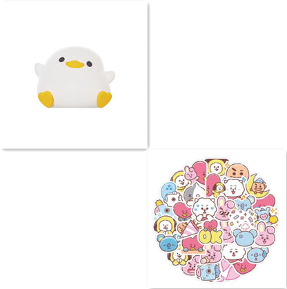 Doudou Duck Silicone Night Light - USB Rechargeable Bedside Alarm Lamp for a Cozy Bedroom Ambiance